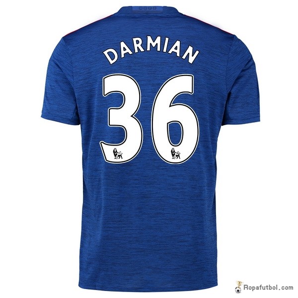 Camiseta Manchester United Replica Segunda Ropa Darmian 2016/17 Azul